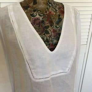 JCrew White Linen Cover Up Tunic
